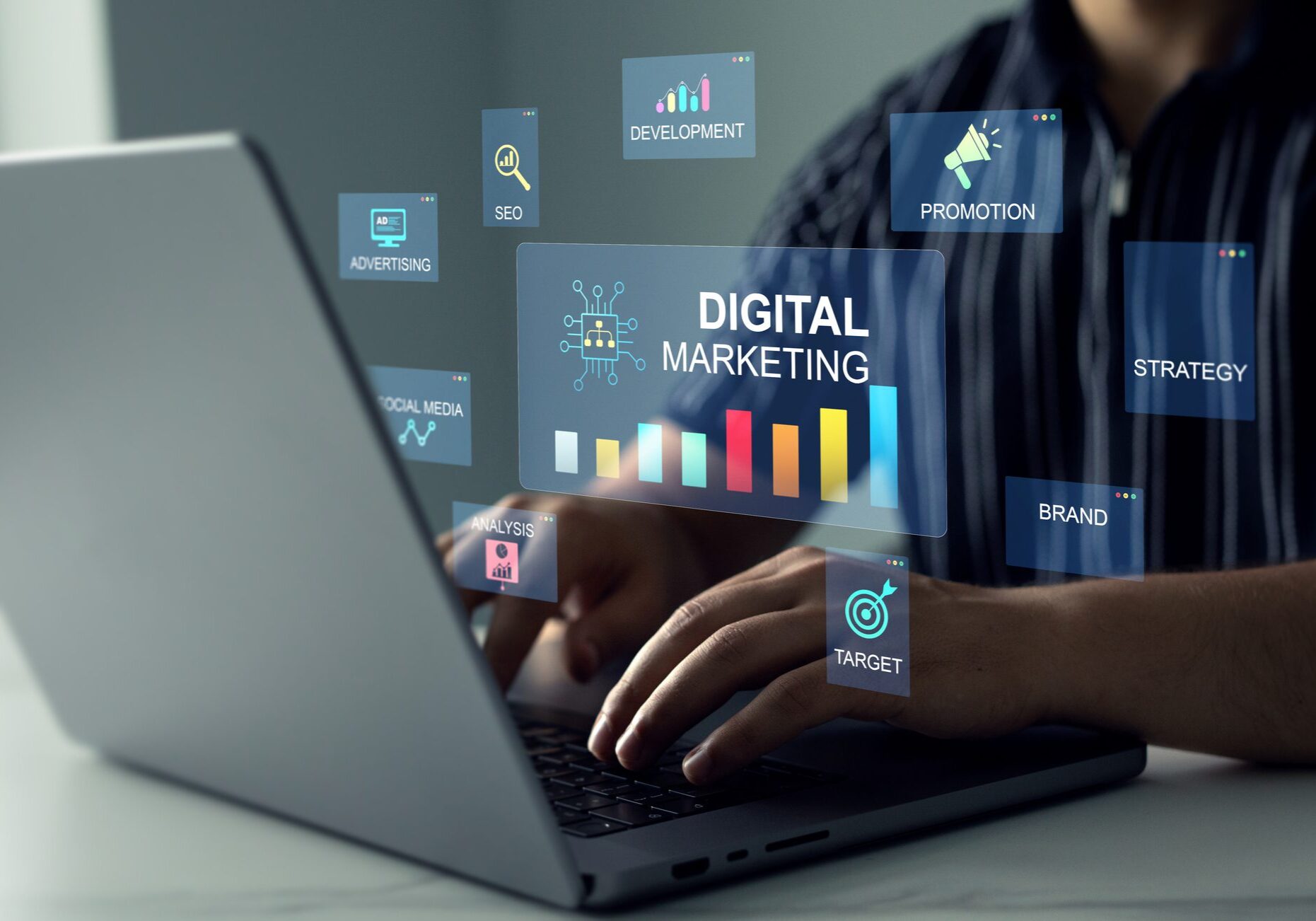 Digital Marketing development and goals strategy.Attract organic traffic for big salesDigital marketing for promotion of products with social media, email, website and channel search engine